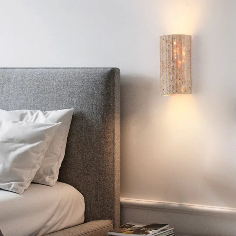 3D Stone Wall Sconce – Art Deco Indoor Lamp, Parlor/Bedroom, 3000K
