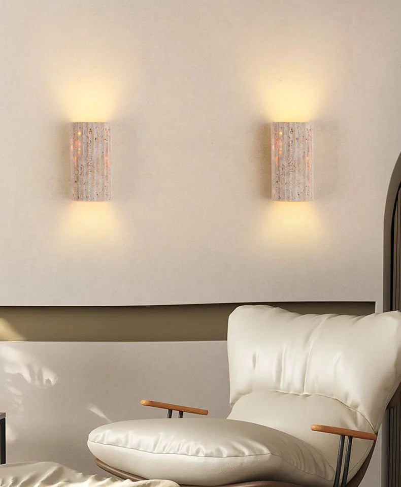 3D Stone Wall Sconce – Art Deco Indoor Lamp, Parlor/Bedroom, 3000K