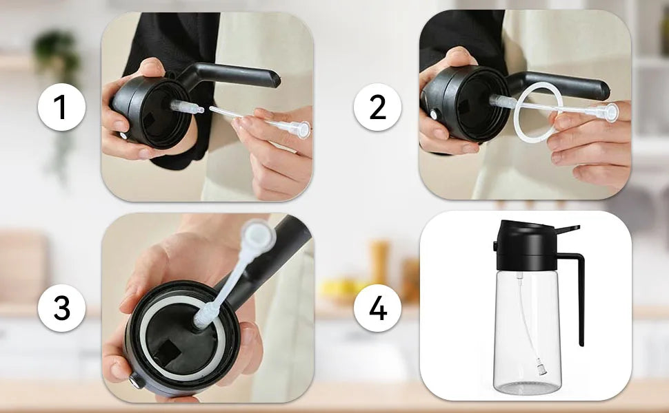 2-in-1 Olive Oil Dispenser Bottle 500ml – Plastic Oil Sprayer for Cooking, BBQ, Baking