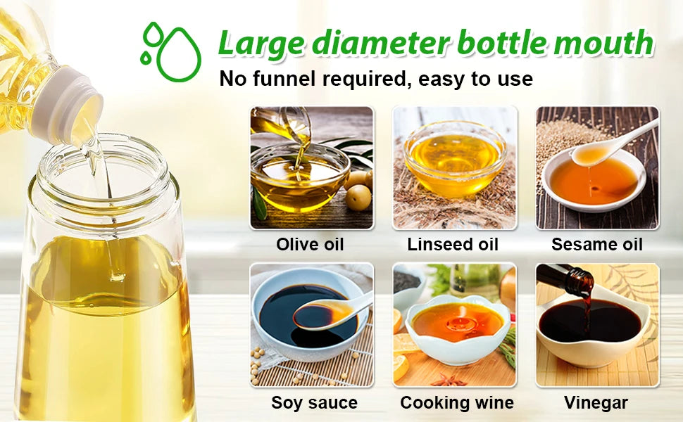 2-in-1 Olive Oil Dispenser Bottle 500ml – Plastic Oil Sprayer for Cooking, BBQ, Baking