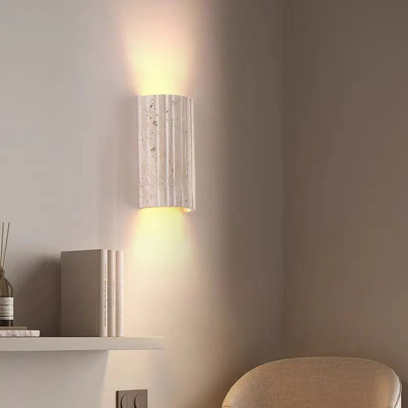 3D Stone Wall Sconce – Art Deco Indoor Lamp, Parlor/Bedroom, 3000K