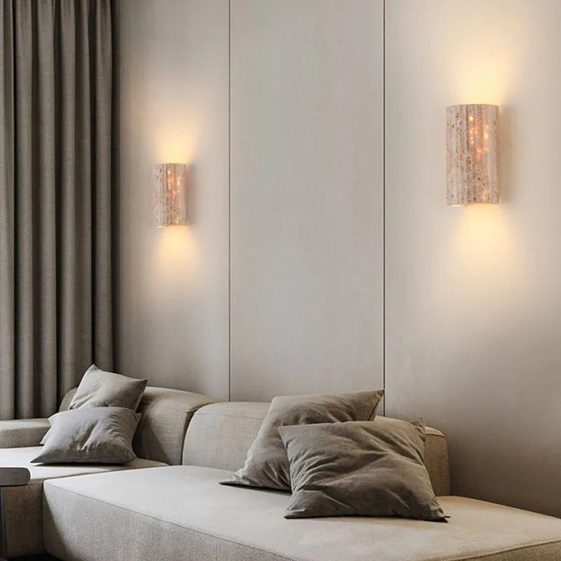 3D Stone Wall Sconce – Art Deco Indoor Lamp, Parlor/Bedroom, 3000K