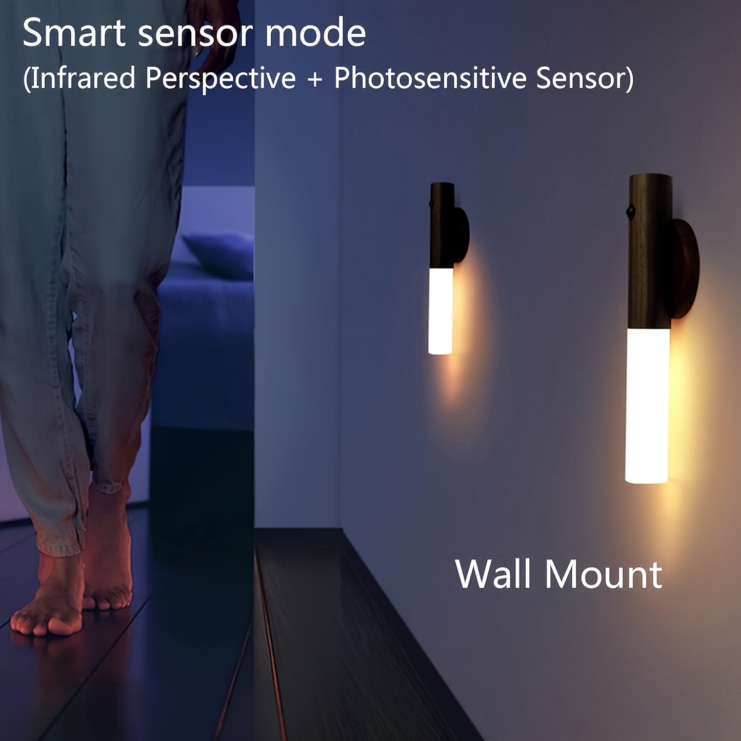 Wireless Motion Sensor LED Lamp (1 or 3-pack) with USB Charging Station