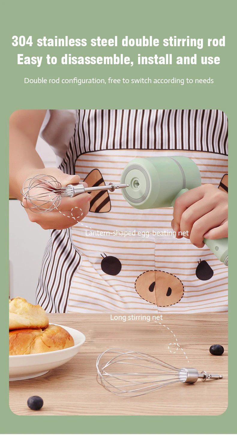 Mini Electric Food Chopper and Egg beater– USB Rechargeable Garlic, Meat & Vegetable Crusher