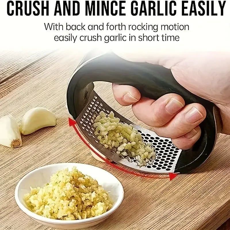 3 in 1 Circular Garlic Press,Garlic Masher,Manual Garlic Peeling and Mashing,Kitchen,Household Thickened Stainless Steel