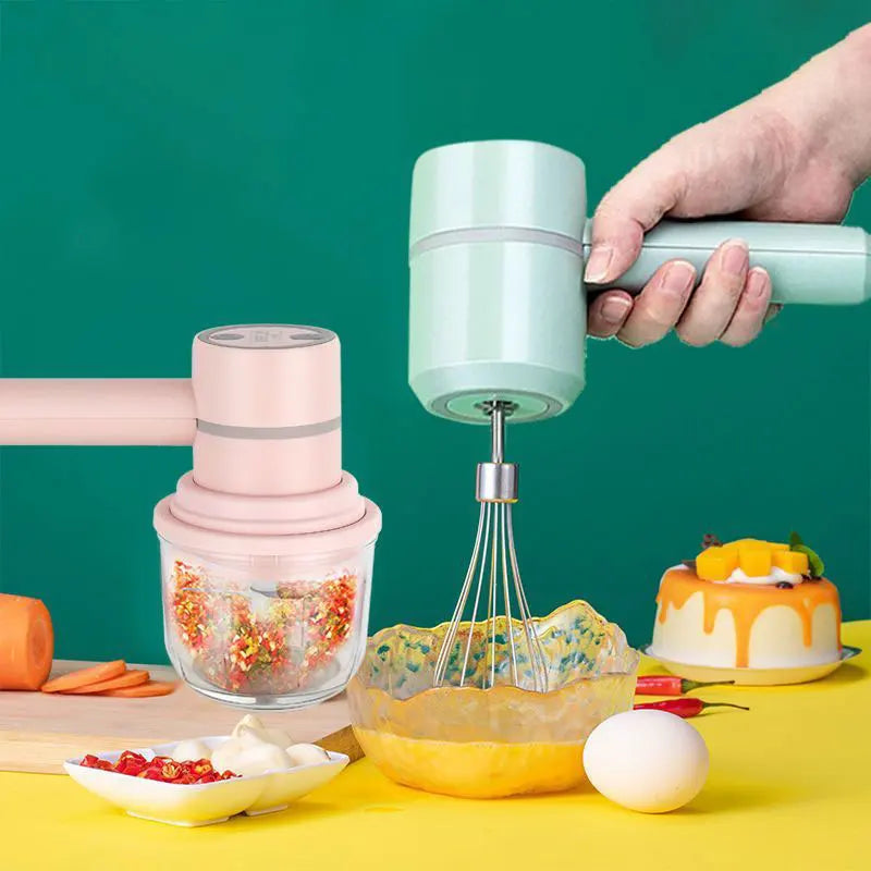 Mini Electric Food Chopper and Egg beater– USB Rechargeable Garlic, Meat & Vegetable Crusher