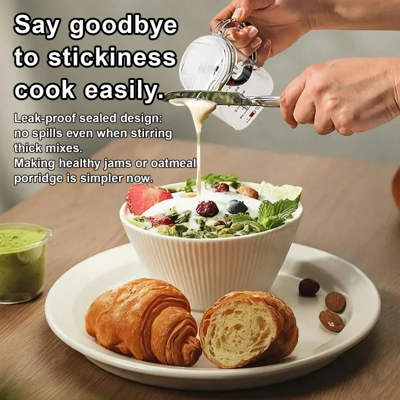 4-in-1 Adjustable Measuring Cup with Scraper-Style Seal Base