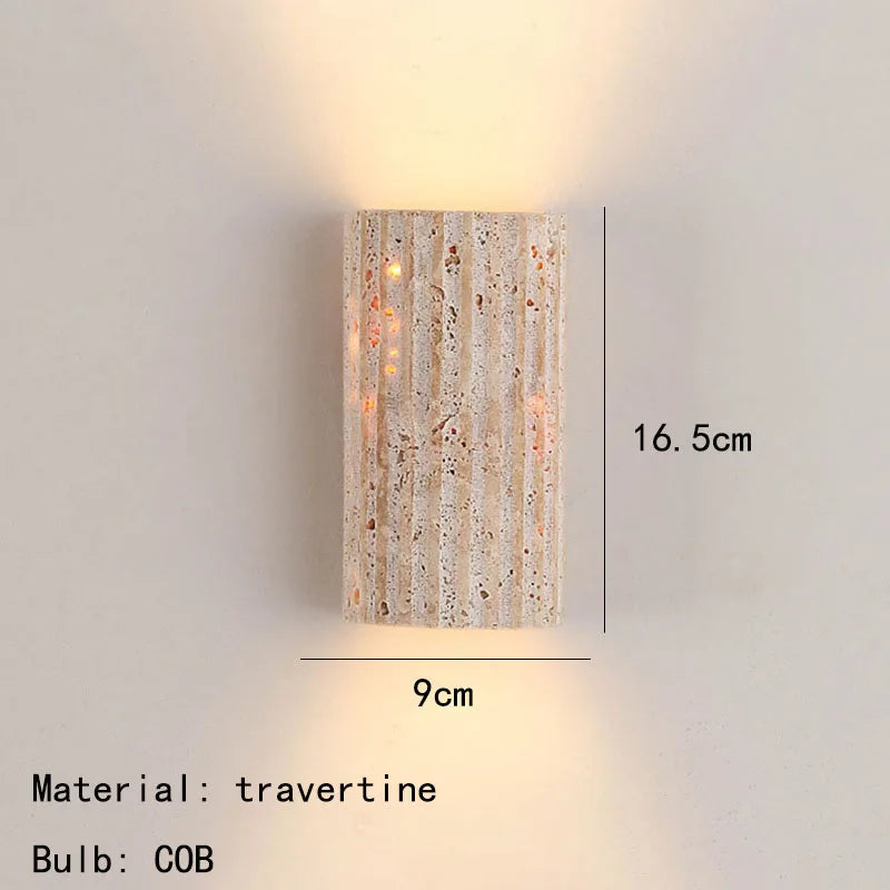3D Stone Wall Sconce – Art Deco Indoor Lamp, Parlor/Bedroom, 3000K