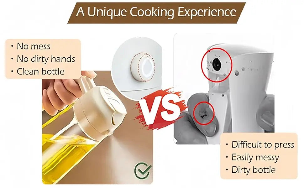 2-in-1 Olive Oil Dispenser Bottle 500ml – Plastic Oil Sprayer for Cooking, BBQ, Baking