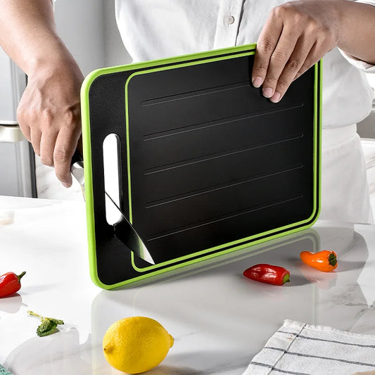 Multifunctional 4-in-1 Chopping Board – Double-Sided, Knife-Included