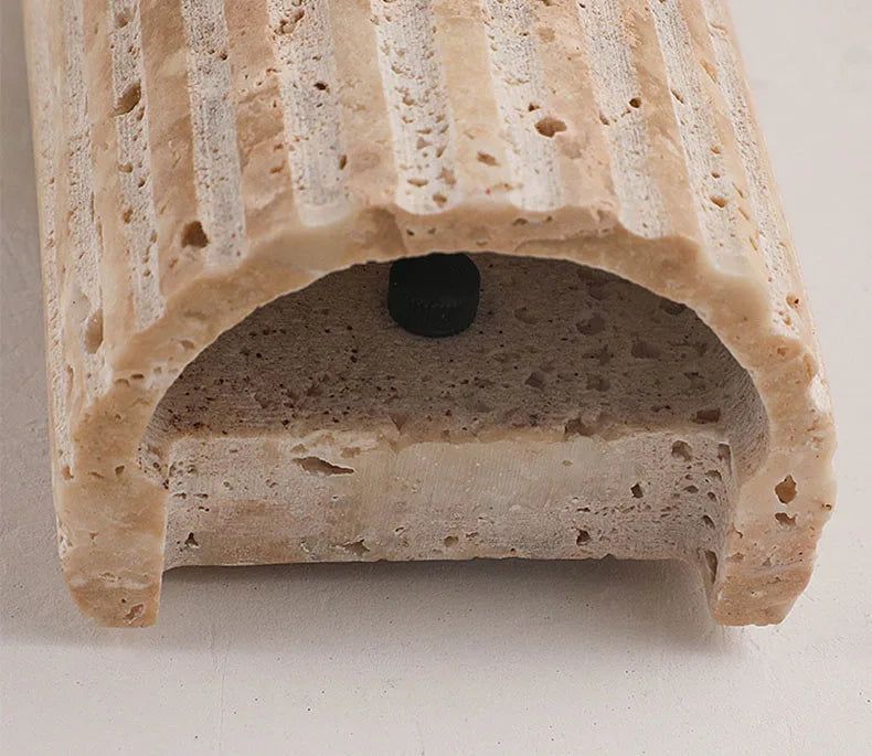3D Stone Wall Sconce – Art Deco Indoor Lamp, Parlor/Bedroom, 3000K