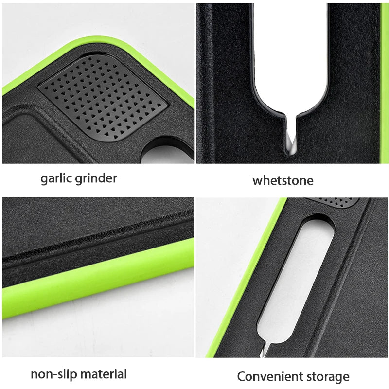 Multifunctional 4-in-1 Chopping Board – Double-Sided, Knife-Included