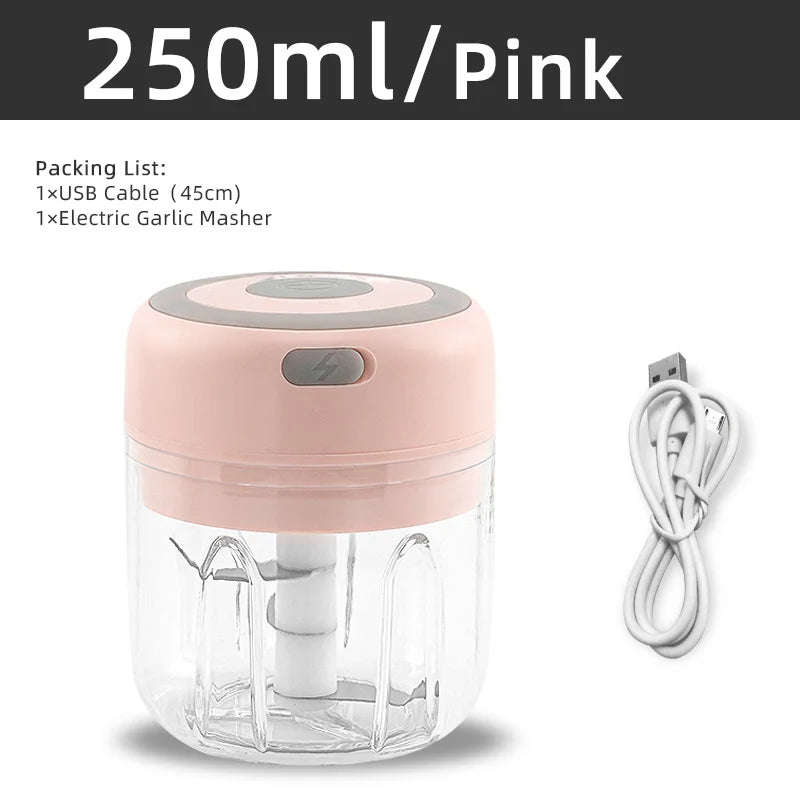 Mini Electric Food Chopper and Egg beater– USB Rechargeable Garlic, Meat & Vegetable Crusher