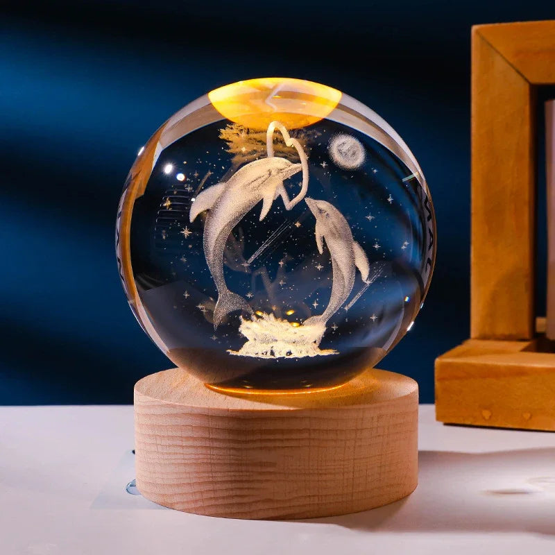 3D Galaxy Sphere Night Light | Astronaut & Moon USB Lamp | Kids Room Decor