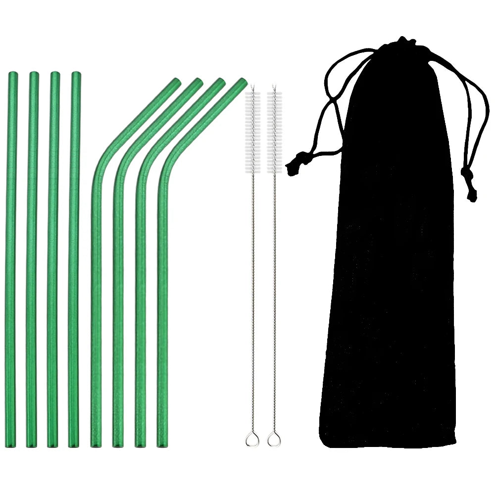 Stainless Steel Drinking Straws Set with Brush – Reusable Bar/Cocktail Straws (6/8/12 pcs)
