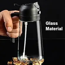 2-in-1 Olive Oil Dispenser Bottle 500ml – Plastic Oil Sprayer for Cooking, BBQ, Baking