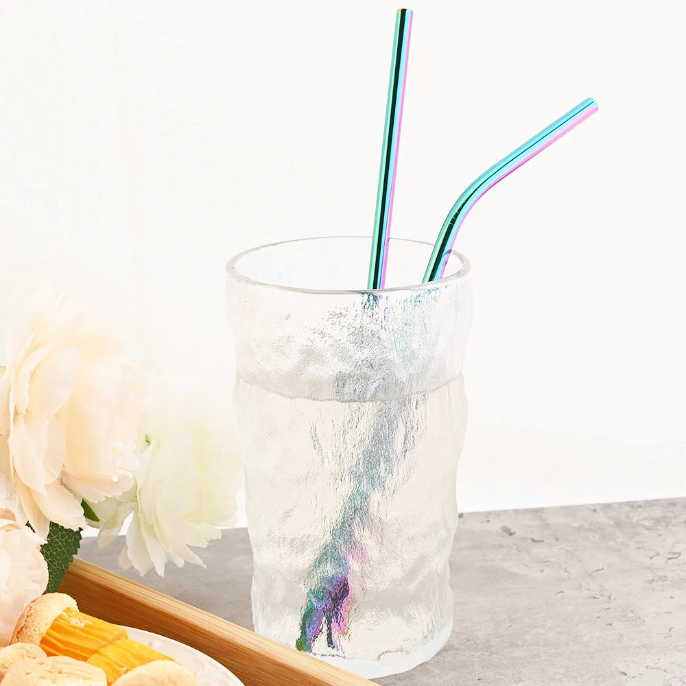 Stainless Steel Drinking Straws Set with Brush – Reusable Bar/Cocktail Straws (6/8/12 pcs)