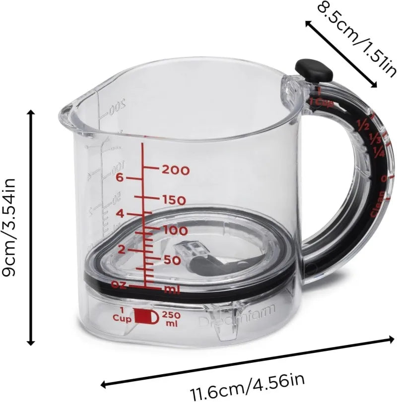 4-in-1 Adjustable Measuring Cup with Scraper-Style Seal Base