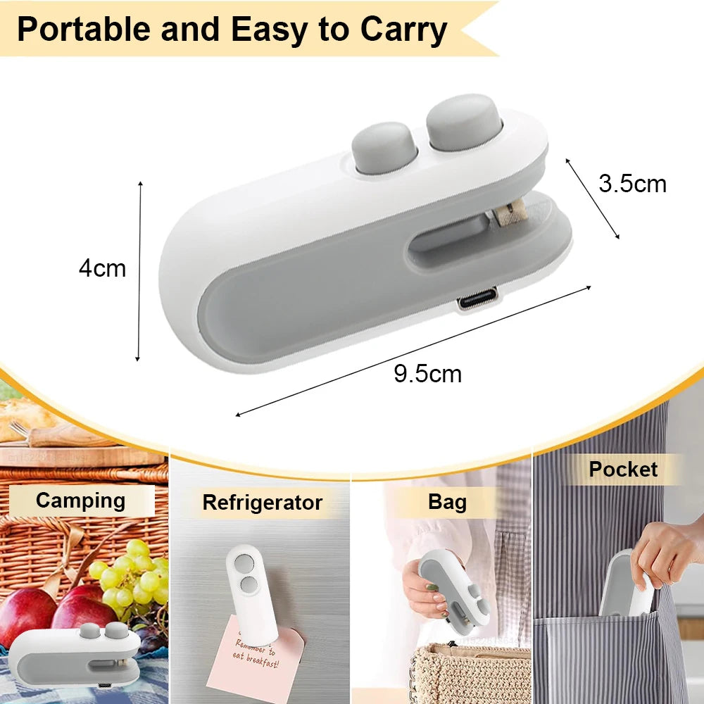 Mini Heat Bag Sealer with Clip – Handheld Plastic Food Sealer for Home Use