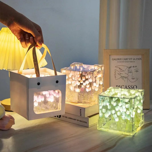 3D Tulip Flower Sea DIY Lamp Kit | USB Night Light | Romantic Couple Gift Project