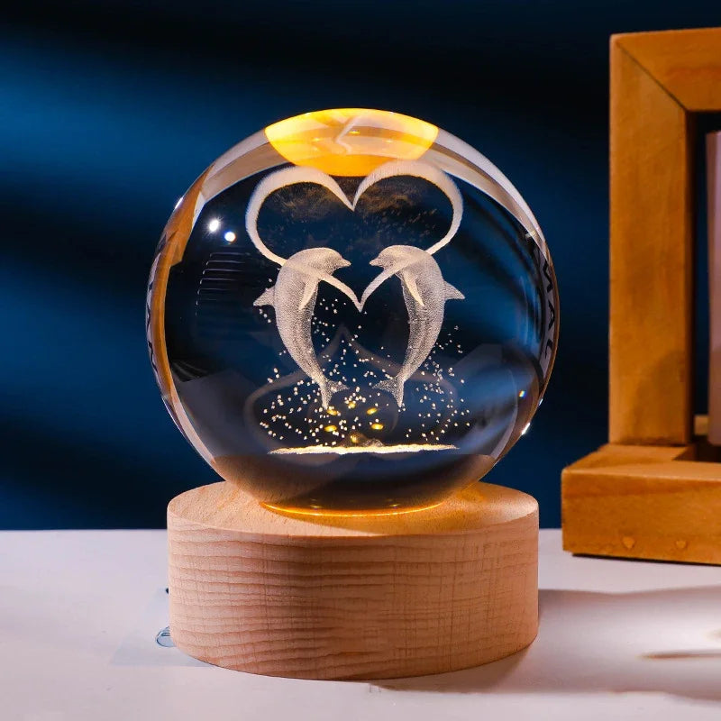 3D Galaxy Sphere Night Light | Astronaut & Moon USB Lamp | Kids Room Decor