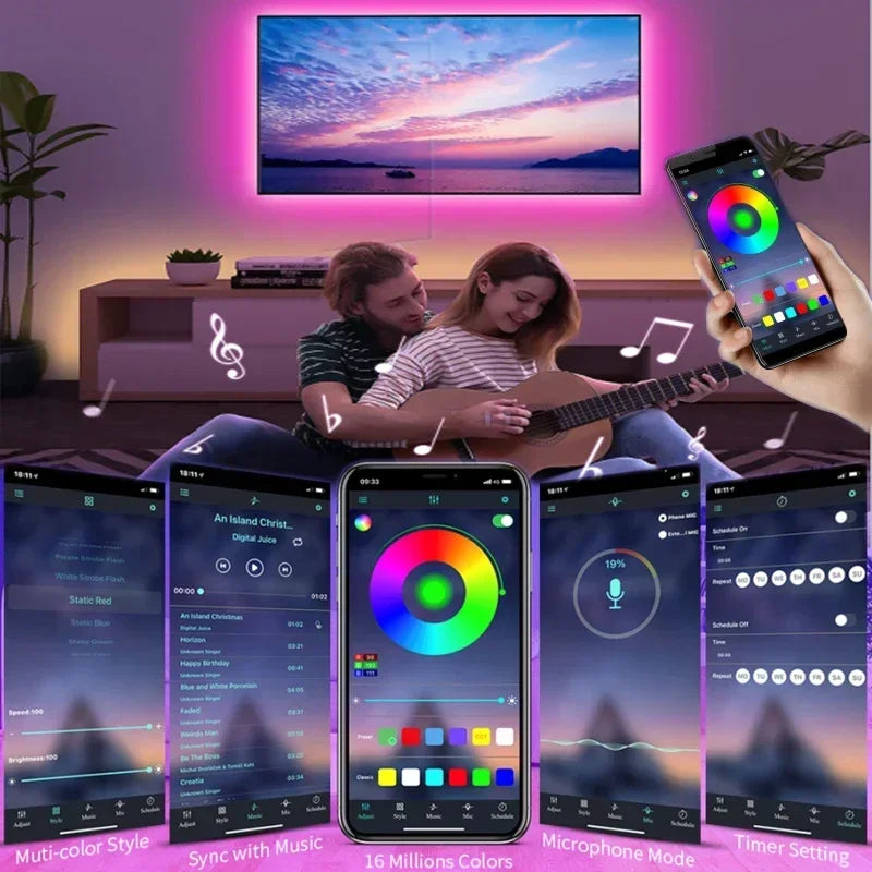 Smart RGB LED Strip Lights | USB Powered | Bluetooth App Control Decor