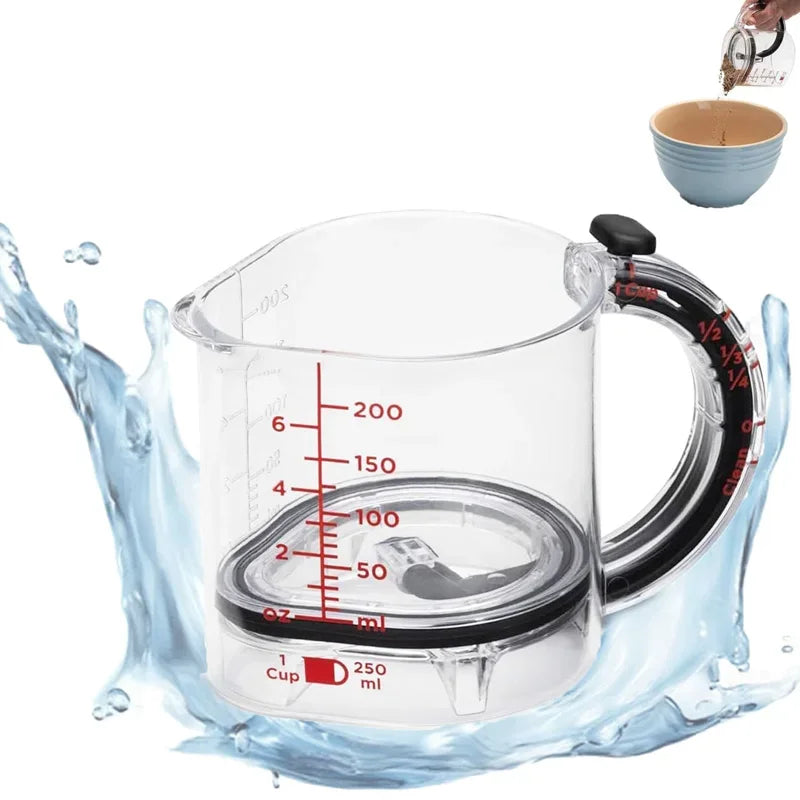 4-in-1 Adjustable Measuring Cup with Scraper-Style Seal Base