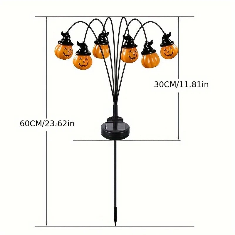 Solar-Powered Halloween Pumpkins with 24 LEDs – 4-Pack