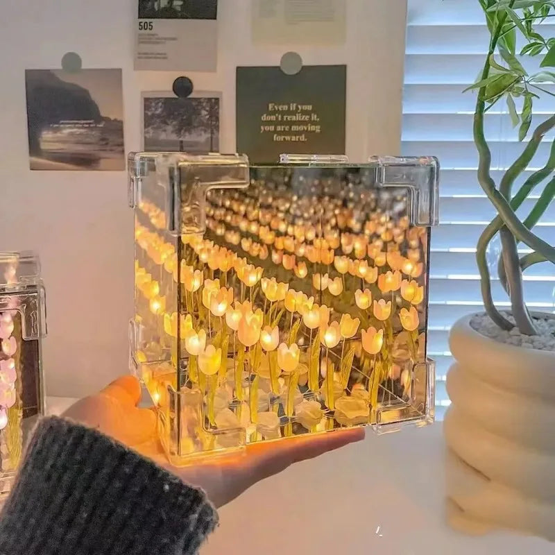 3D Tulip Flower Sea DIY Lamp Kit | USB Night Light | Romantic Couple Gift Project