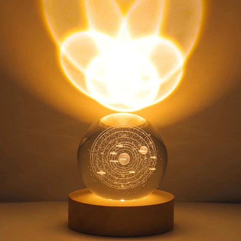 3D Galaxy Sphere Night Light | Astronaut & Moon USB Lamp | Kids Room Decor