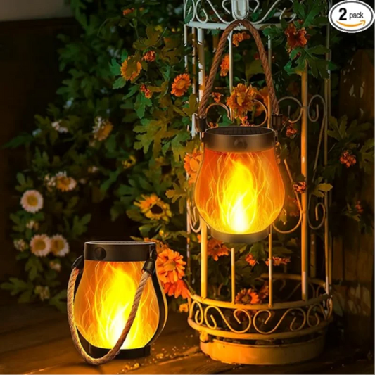 Dancing Flame Solar Lantern – Magical Flickering Flames Outdoor Lights
