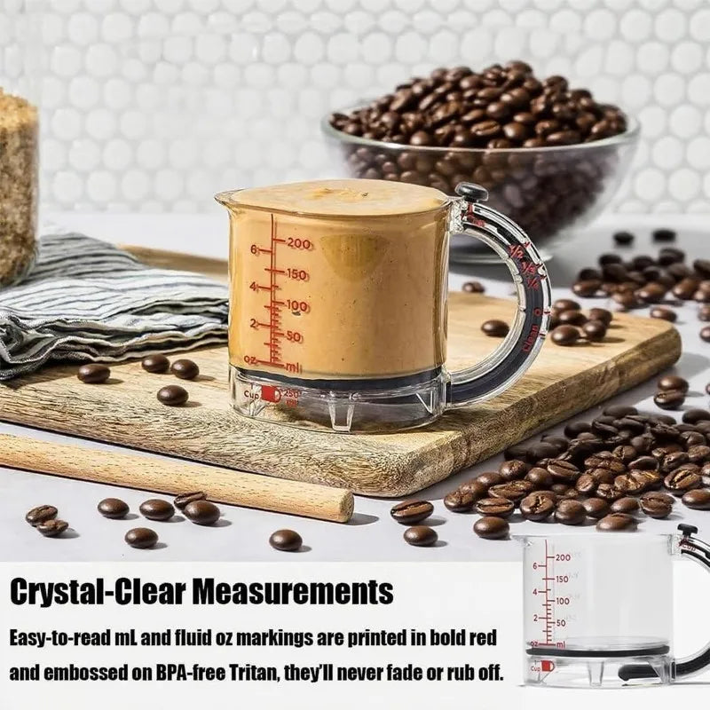 4-in-1 Adjustable Measuring Cup with Scraper-Style Seal Base