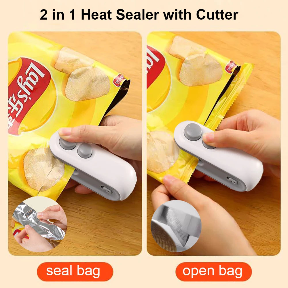 Mini Heat Bag Sealer with Clip – Handheld Plastic Food Sealer for Home Use