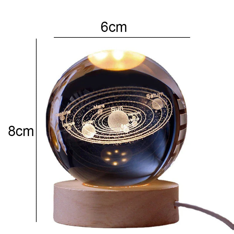 3D Galaxy Sphere Night Light | Astronaut & Moon USB Lamp | Kids Room Decor