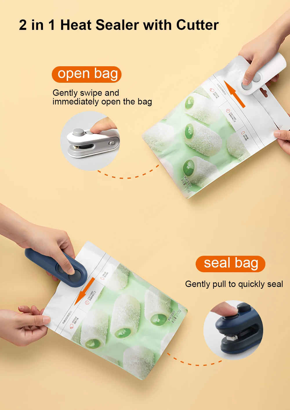 Mini Heat Bag Sealer with Clip – Handheld Plastic Food Sealer for Home Use