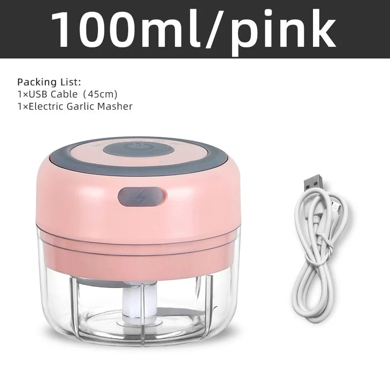 Mini Electric Food Chopper and Egg beater– USB Rechargeable Garlic, Meat & Vegetable Crusher