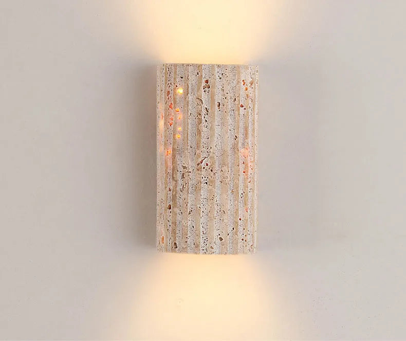 3D Stone Wall Sconce – Art Deco Indoor Lamp, Parlor/Bedroom, 3000K