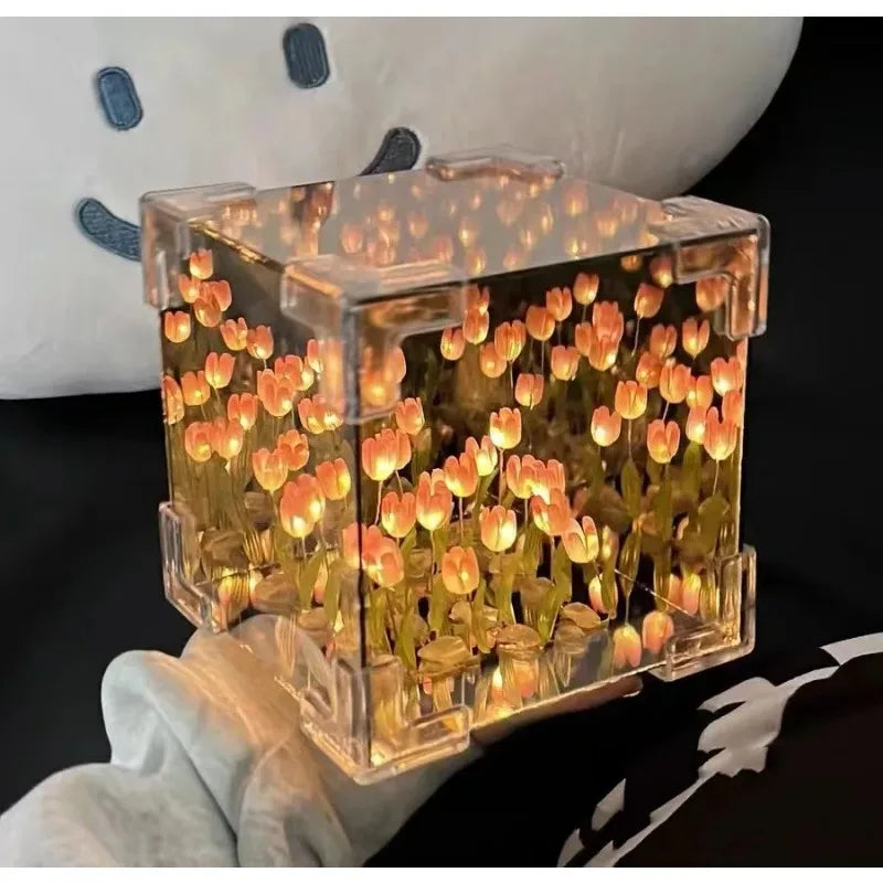 3D Tulip Flower Sea DIY Lamp Kit | USB Night Light | Romantic Couple Gift Project