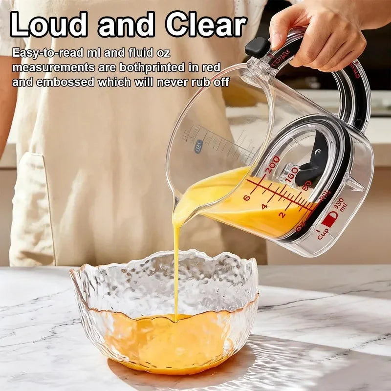4-in-1 Adjustable Measuring Cup with Scraper-Style Seal Base