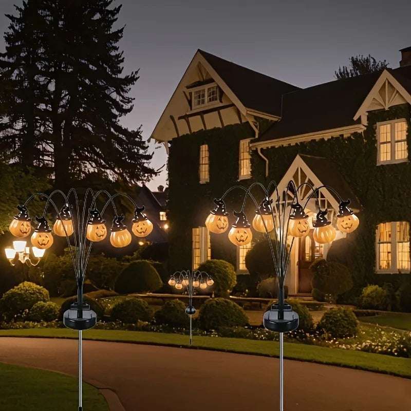 Solar-Powered Halloween Pumpkins with 24 LEDs – 4-Pack