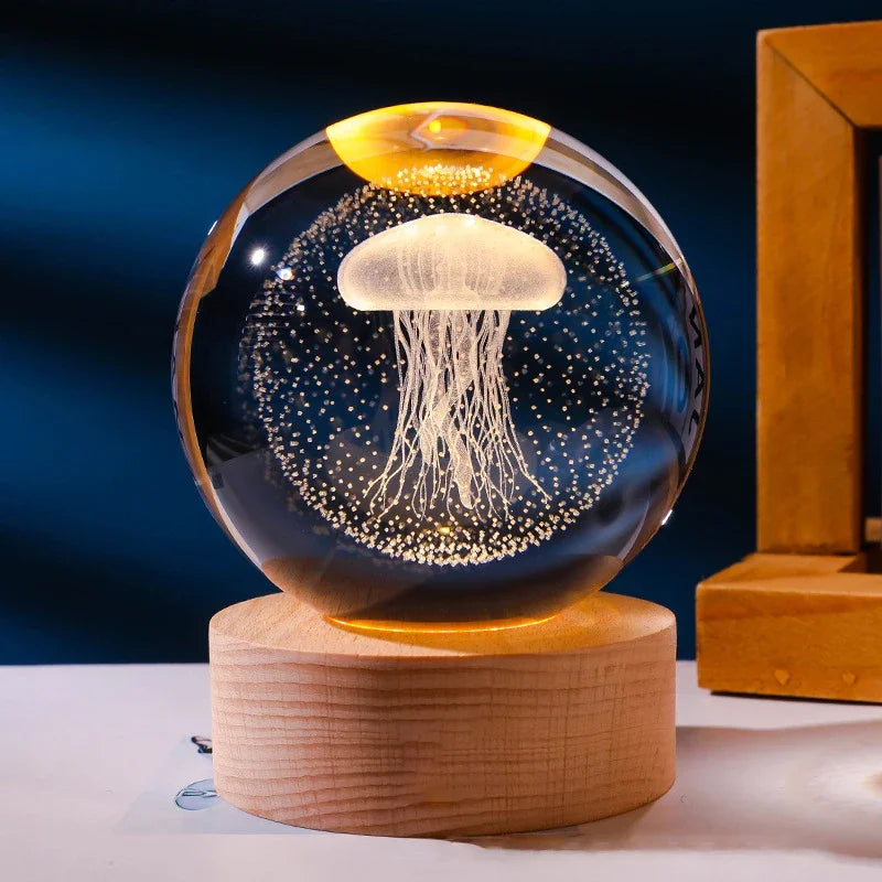 3D Galaxy Sphere Night Light | Astronaut & Moon USB Lamp | Kids Room Decor