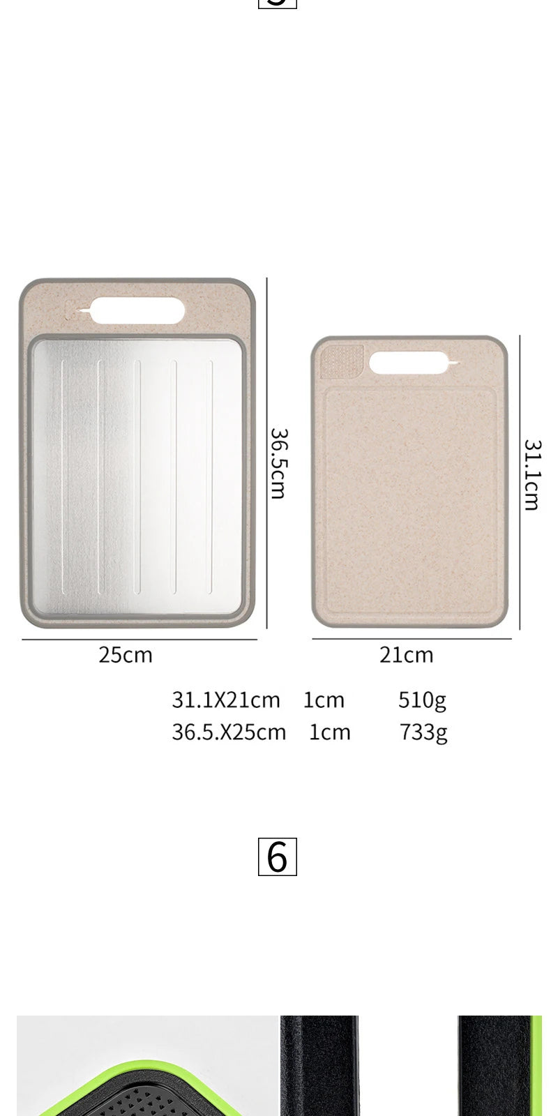 Multifunctional 4-in-1 Chopping Board – Double-Sided, Knife-Included