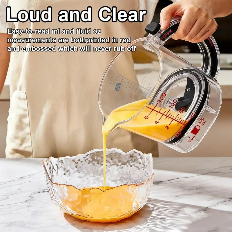 4-in-1 Adjustable Measuring Cup with Scraper-Style Seal Base