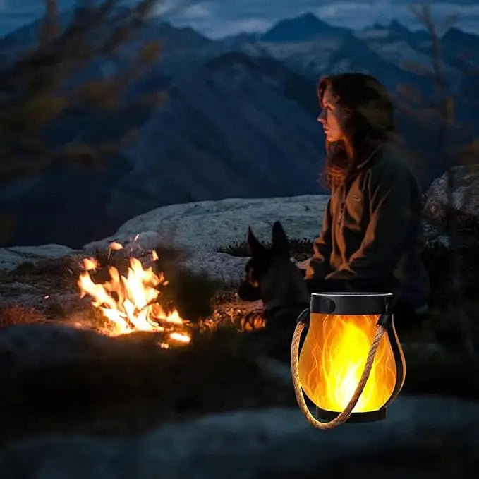 Dancing Flame Solar Lantern – Magical Flickering Flames Outdoor Lights