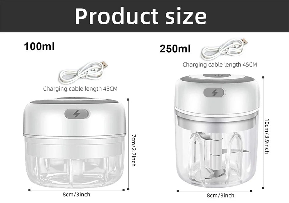 Mini Electric Food Chopper and Egg beater– USB Rechargeable Garlic, Meat & Vegetable Crusher