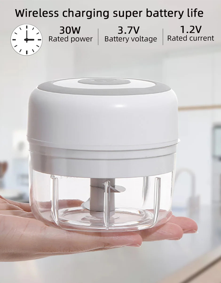 Mini Electric Food Chopper and Egg beater– USB Rechargeable Garlic, Meat & Vegetable Crusher