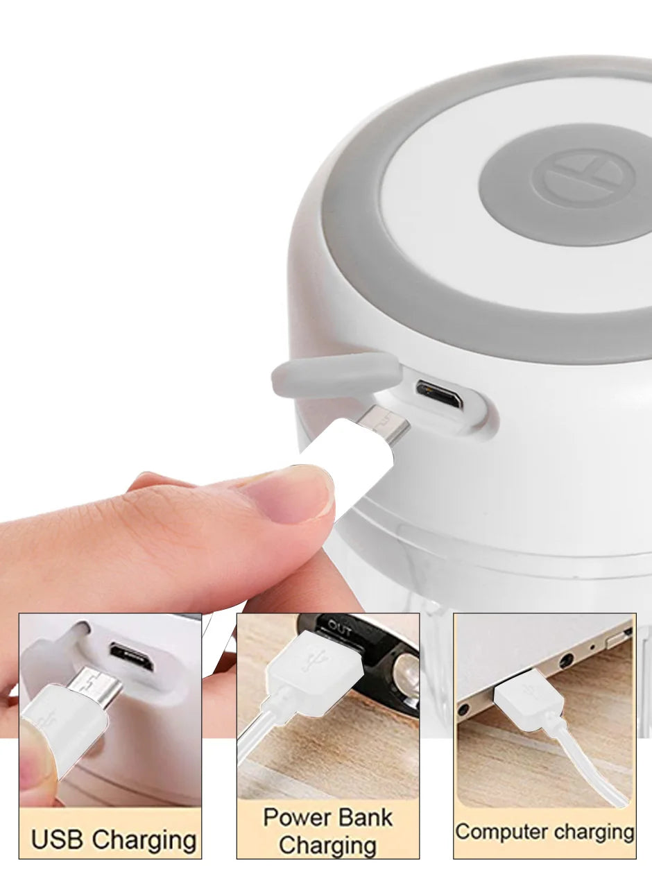 Mini Electric Food Chopper and Egg beater– USB Rechargeable Garlic, Meat & Vegetable Crusher