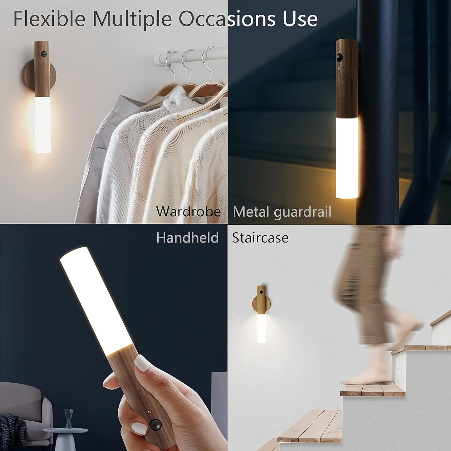 Wireless Motion Sensor LED Lamp (1 or 3-pack) with USB Charging Station